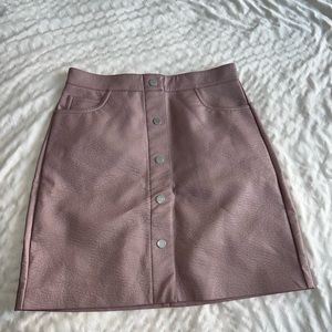 Leather lavender miniskirt